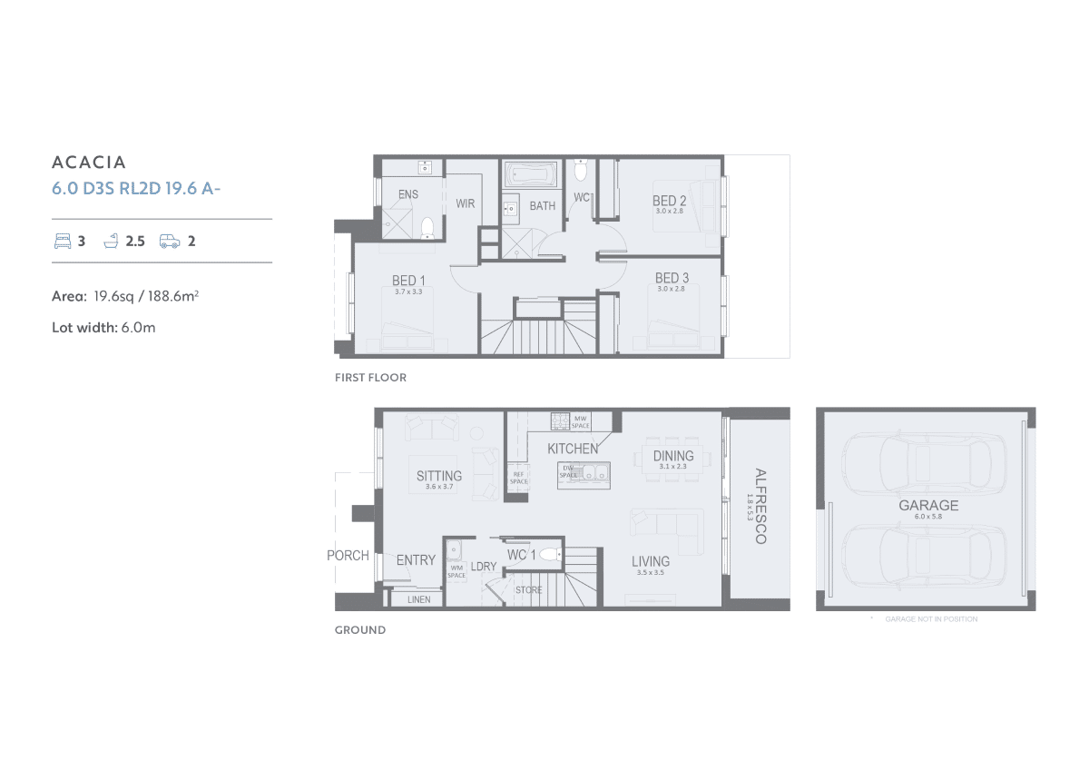 3 bed reverse living floorplan
