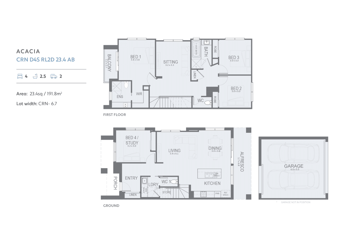 4 bed reverse living floorplan
