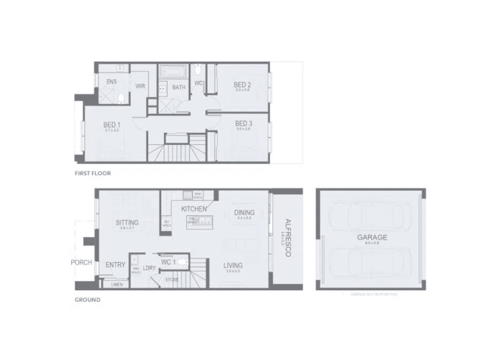 3 bed townhouse floorplan design